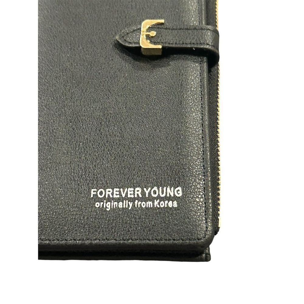 Forever Young Wallet Women's OS Black Wristlet Wallet Clutch Purse With Strap - Picture 5 of 10